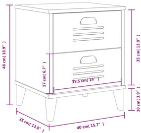 Mesa de cabeceira VIKEN derivados de madeira preto