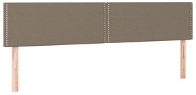 Cama box spring colchão/LED 160x200 cm tecido cinza-acastanhado