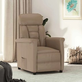 vidaXL Poltrona reclinável couro artificial cor cappuccino