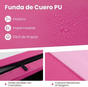 Tapete Ginástica e de exercícios  300 x 117 x 5 cm  dobrável de 4 painéis com alças de transporte e Fecho Rosa escuro