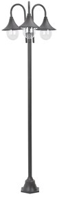 Candeeiro de pé p/ jardim c/ 3 braços E27 220cm alumínio bronze