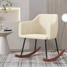 vidaXL Cadeira de baloiço veludo cor creme