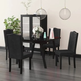 vidaXL Cadeiras de jantar 4 pcs veludo preto
