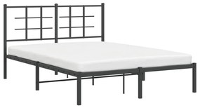Estrutura de cama com cabeceira 140x200 cm metal preto