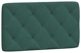 Estrutura de cama c/ luzes LED 90x200 cm veludo verde-escuro