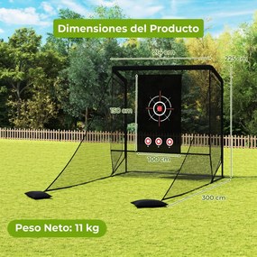 Rede de treino de golfe com redes laterais amovíveis, tecido branco e saco de transporte portátil para uso interior e exterior, 214x300x225 cm