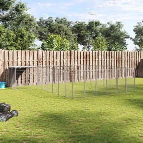 vidaXL Canil 15,73 m² aço prateado