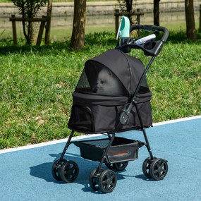 PawHut Carrinho para Cães Dobrável Carrinho para Cães Pequenos com Rod