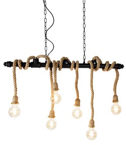 Candeeiro de suspensão inteligente preto 6-luzes incl. Wifi G95 - Plural