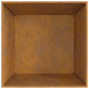 Fogueira Quadrada 80x80x40 cm Aço Envelhecido