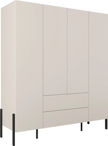 Roupeiro Etsore 109, Caxemira, 210x184x60cm, 158 kg, Portas para roupeiro: Com dobradiças