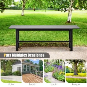 Banco jardim de exterior para 2 pessoas com estrutura metálica e assento de ripas Capacidade 300 kg para Pátio Jardim Varanda 120 x 36 x 40,5 cm Cinze