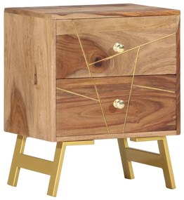 vidaXL Mesa de cabeceira 40x30x50 cm madeira sólida de acácia