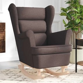 vidaXL Cadeira de baloiço 74x90x102 cm tecido castanho-escuro