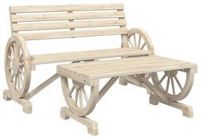 4 pcs conjunto lounge de jardim madeira de abeto maciça