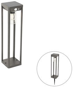 Candeeiro de pé para exterior cinzento escuro 40 cm com LED e luz regulável a energia solar - Sonne Moderno