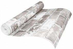 Papel parede 3D c/ padrão tijolo 10x0,53 m não-tecido cinza