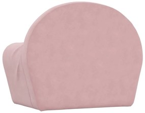 Sofá-cama infantil de pelúcia rosa