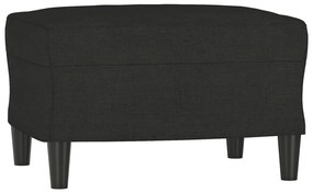 4 pcs conjunto de sofás com almofadões tecido preto