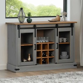 Aparador HALDEN 2 portas de correr 112x40x80 cm Madeira maciça