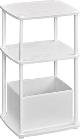 Mesa de apoio com 3 prateleiras em estrutura de aço | SONGMICS HOME | 30 x 34 x 58 cm | branco | LET286W01