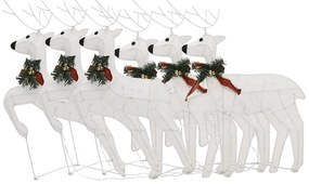 Renas de Natal 6 pcs 120 luzes LED branco