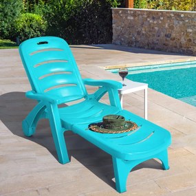 Espreguiçadeira dobrável para jardim, cadeira reclinável ajustável ao ar livre com rodas resistentes em 5 posições, pátio, piscina, praia, verde