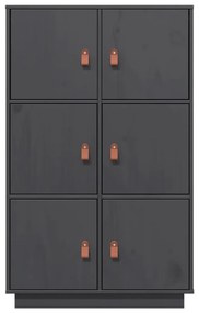 Aparador alto 67x40x108,5 cm pinho maciço cinza