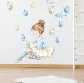 Papel de parede de design com um nome - Ballerina em tons de azul