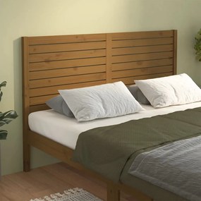 vidaXL Cabeceira de cama 206x4x100 cm pinho maciço castanho mel