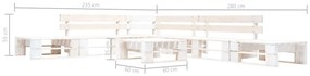 Sofás de paletes para jardim 6 pcs madeira branco