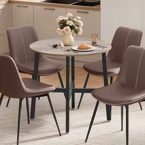 Mesa jantar de cozinha, sala redonda 80 x 75 cm Greige-preta