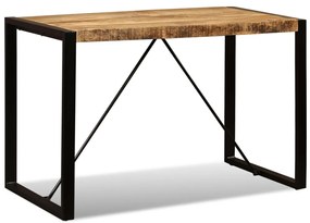 Mesa de jantar madeira de mangueira maciça áspera 120 cm