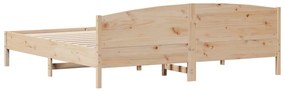 Cama sem colchão 200x200 cm madeira de pinho maciça