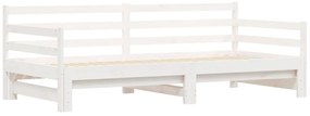 Sofá-cama com gavetão 90x190 cm madeira de pinho maciça branco