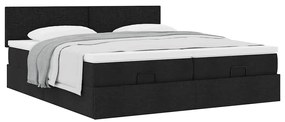 63 / 5,000vidaXL Estrutura de cama otomana com colchões tecido preto
