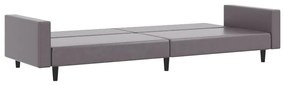 2 pcs conjunto de sofás couro artificial cinzento
