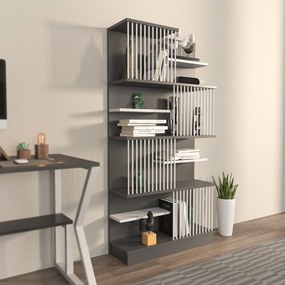 Estante Arya – Antracite e Branco – 80x160x24,6 cm