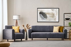 **** Conjunto de Sofás Noya – Cinzento – 3 Lugares (220x87x70 cm) e 1