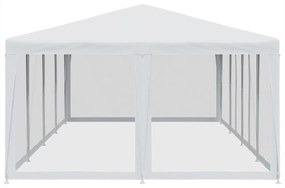 Tenda p/ festas c/ 12 paredes laterais malha 8x4 m PEAD branco