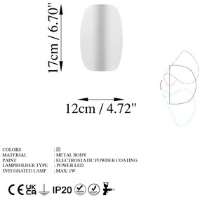 Candeeiro de Parede Heybe - Cromado - 17cm Largura x 12cm Altura x 13c
