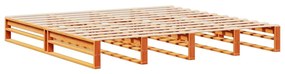 Cama sem colchão 200x200 cm madeira maciça castanho-mel