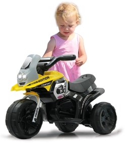 Mota infantil elétrica a bateria 6V E-Trike Racer Amarela