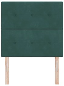 Cabeceira LED vidaXL Verde Escuro 90 cm Veludo