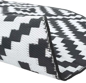 Tapete de exterior Ø200 cm ARAKIL PP branco e preto