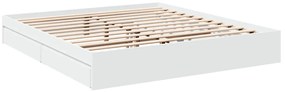 Estrutura de cama c/ gavetas 180x200cm derivados madeira branco