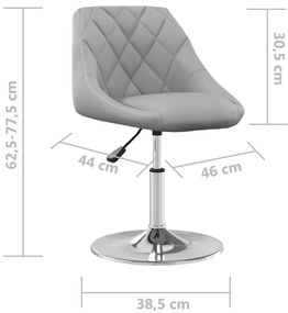 Cadeiras de jantar giratórias 2 pcs veludo cinzento-claro