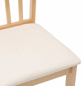 Cadeiras de jantar com almofadões 2 pcs madeira maciça natural