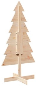 Árvore de Natal decorativa 120 cm madeira de pinho maciça
