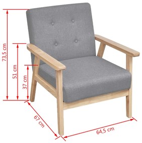 Poltrona Tim - Cinzento Claro - Design Retro